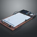 Wooden Base Writing Board with White Paper and Electronic Device for Daily Use