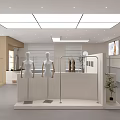 Modern Clothing Store Interior With Mannequins Display Racks Plants And Minimalist Design