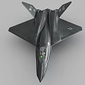 Black YF-23 Fighter Jet Model With US Air Force Insignia And Cockpit