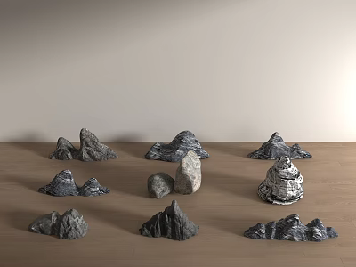 Modern Stone Sitches Proposed Rock Stone Set 3d model