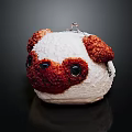 Cute Puppy Shaped Plush Bag With White Brown Fur And Black Eyes Design