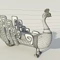 Artistic Peacock Shaped Public Bench With Intricate Carvings And Design