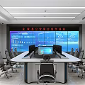 Command Center Monitoring Room Public Security War Room Dispatcher Console 3d model