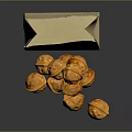 Fresh Orange Ridged Food Snacks Stacked In Front Of Paper Bag
