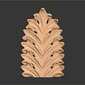 Copper Leaf Shaped Decorative Ornament With Intricate Texture And Shiny Surface 3d model