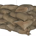 Stacked Pile of Brown Sandbags as Sports Equipment for Training Exercises
