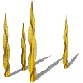 Modern Yellow Spiral Design Decorative Outdoor Garden Lighting Fixtures