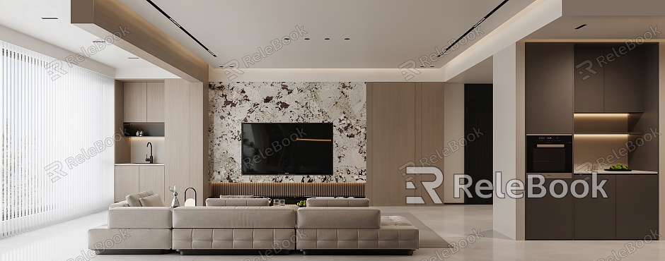 Guest Dining Room Combination Sofa Living Room Tea Cabinet Wine Cabinet Shoe Cabinet Italian TV Background Wall Simple Light Luxury G026 model