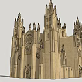 Ancient Gothic Building With Detailed Spires Towers And Round Stone Windows