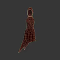 Elegant Red Hooded Robe With Flowy Silhouette And Fitted Waist Design