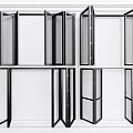 Modern Folding Doors Design With Black Frame And Glass Panels For Interior 3d model