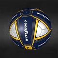 Goodyear Brand Blue Yellow White Striped Soccer Ball With Logo Design