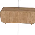Wooden TV Stand with Light Wood Finish Simple Design and Cabinet Doors