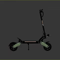 Black Electric Scooter With Green Wheels Modern Design And Sturdy Handlebar
