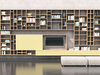 Modern TV Background Cabinet 3d model