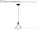 Modern Pendant Lights With White Petal Shaped Shades Gold Accents And Brown Wooden Balls
