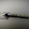Durable Multipurpose Hardware Tool With Serrated Blade Green Spiral Patterned Grip For Outdoor Use