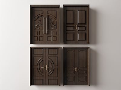 New Chinese Double Door 3d model