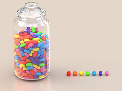 Candy Jar Candy Sugar Glass Jar Storage Jar 3d model