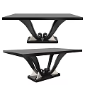 Sleek Black Coffee Table With Curved Legs And Metal Accent Base Design