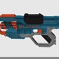 Blue and Orange Commander Slitex Toy Gun With Triple Barrel Ergonomic Grip
