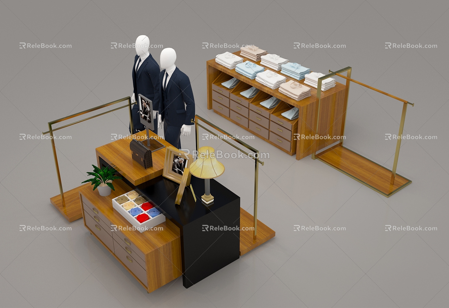 Design of Men's Wear Special Hall Booth 3d model