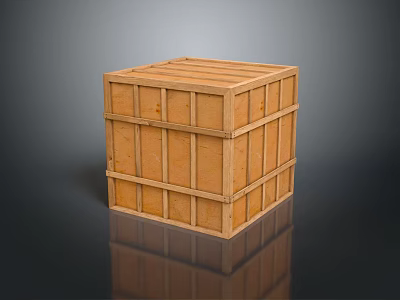 Practical Wooden Crate Storage Solution For Household Items With Stackable Slats Design 3d model