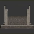 Stone Arch Bridge With Multiple Arches Railings And Platform Base