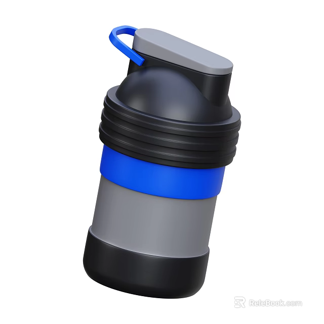 Sports Shaker Bottle With Blue Accent And Mixing Function For Fitness Workouts 3d model 