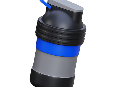 Sports Shaker Bottle With Blue Accent And Mixing Function For Fitness Workouts 3d model