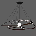 Modern Elegant Chandelier Design With Golden Rings And White Sphere For Contemporary Spaces