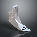 Silver Metal Mechanical Part With Holes Brackets And Smooth Surface
