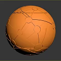 Orange Decorative Sphere with Grid Like Lines Circular Patterns and Glowing Interior Transparent Surface