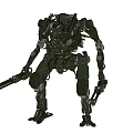 Green Industrial Mechanical Equipment With Robotic Arms Weapon And Metal Structure Components
