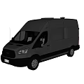 Gray Panel Van Exterior With Side View And Aerodynamic Body Design 3d model