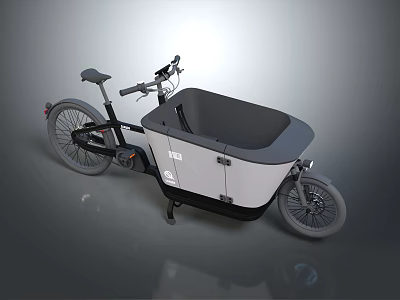 Modern Cargo Bicycle With Spacious Cargo Box Sturdy Frame And Practical Design For Urban Use 3d model