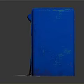 Blue Mailbox With ПОЧТА Sign And Scattered Postcards And Letters