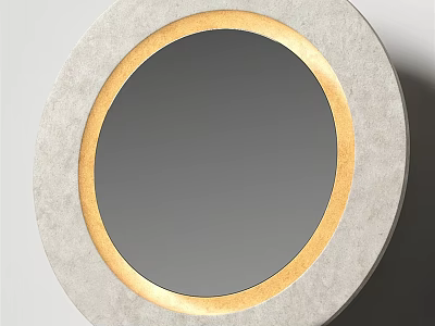 Modern Round Wall Light With Gray Frame And Gold Trim Design 3d model
