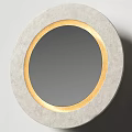 Modern Round Wall Light With Gray Frame And Gold Trim Design 3d model
