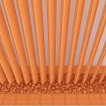 Traditional Wooden Vertical Slats With Carved Chinese Characters And Decorative Stones