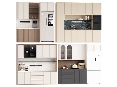 Stylish Modern Sideboard Furniture Featuring Various Designs Storage Cabinets And Neutral Tones 3d model