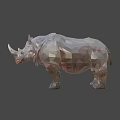 Low Poly 3D Rhinoceros Game And Movie Character Art Design