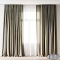 Elegant Modern Curtains With Sheer Liner And Natural Light Through Window 3d model