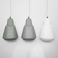 Geometric Diamond Pattern Pendant Light In Light Green With Textured Shade For Modern Home