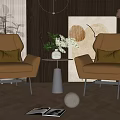 Nordic Casual Sofa Combination Single Sofa 3d model