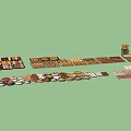 Assorted Baked Goods Displayed on Trays with Various Shapes and Flavors 3d model