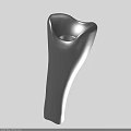 Silver Ergonomic Medical Prosthetic Component With Smooth Metallic Surface And Streamlined Design
