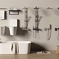 Modern Bathroom Shower Heads And Fixtures Including Bathtub Toilet And Towel Rack