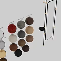 Elegant Black and Gold Full Length Floor Mirror with Side Shelf and Curtain Reflection