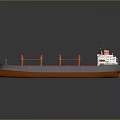 Modern Bulk Cargo Ship Water Transport with Open Deck Holds and Upper Superstructure Design 3d model